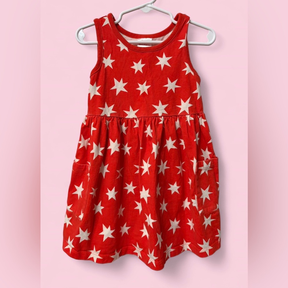 Hanna Andersson Sleeveless Playground Star Print Pocket Dress | Size 4